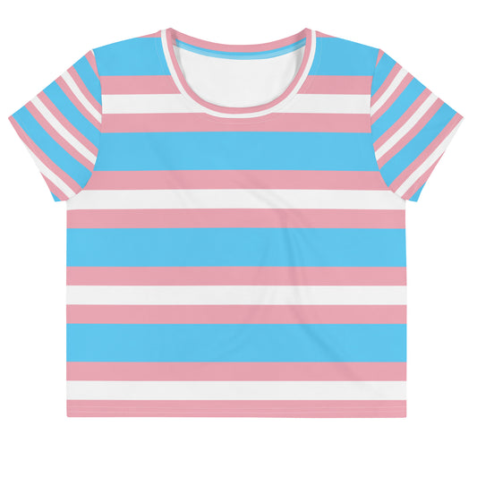 Trans Flag Crop Tee