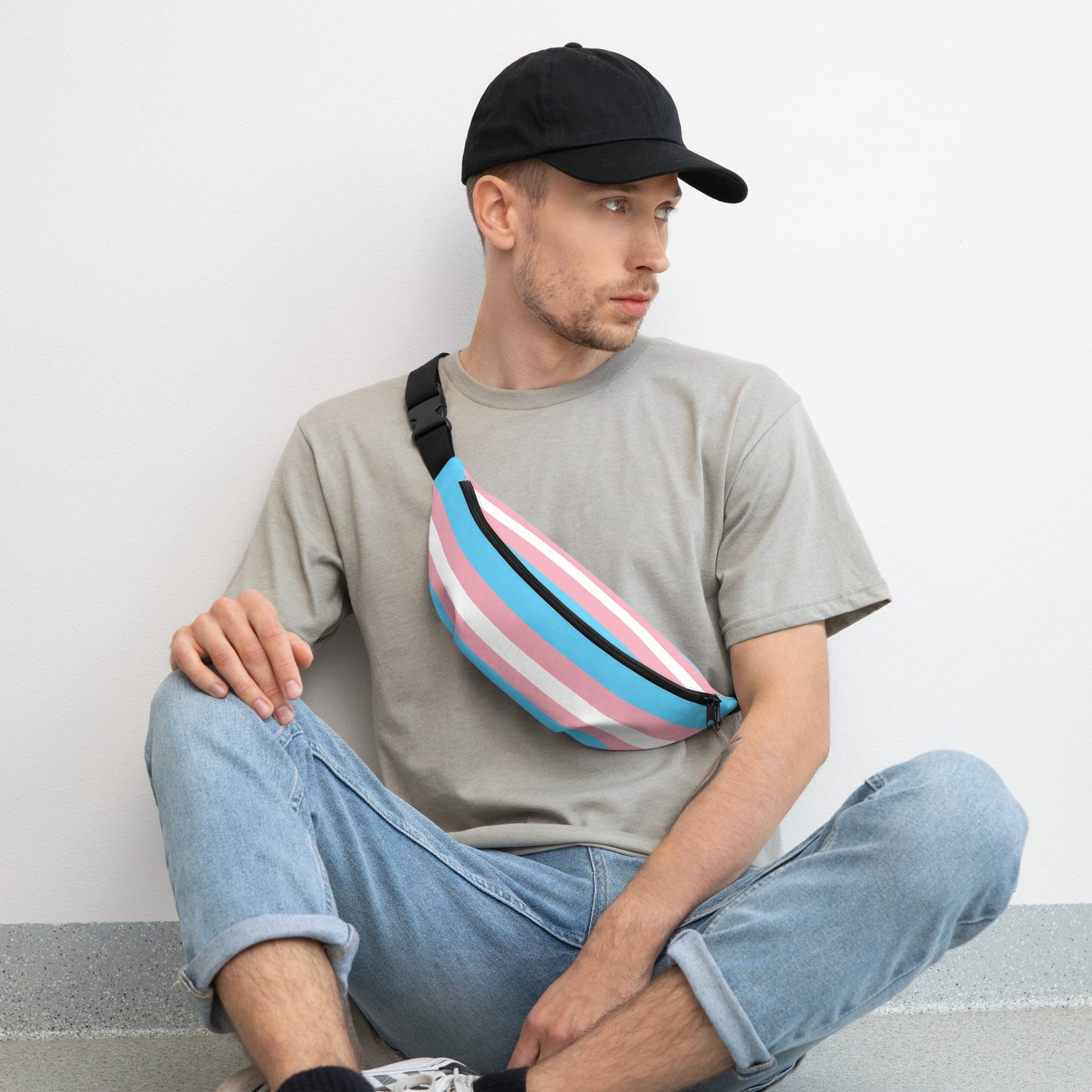 Trans Flag Print Fanny Pack