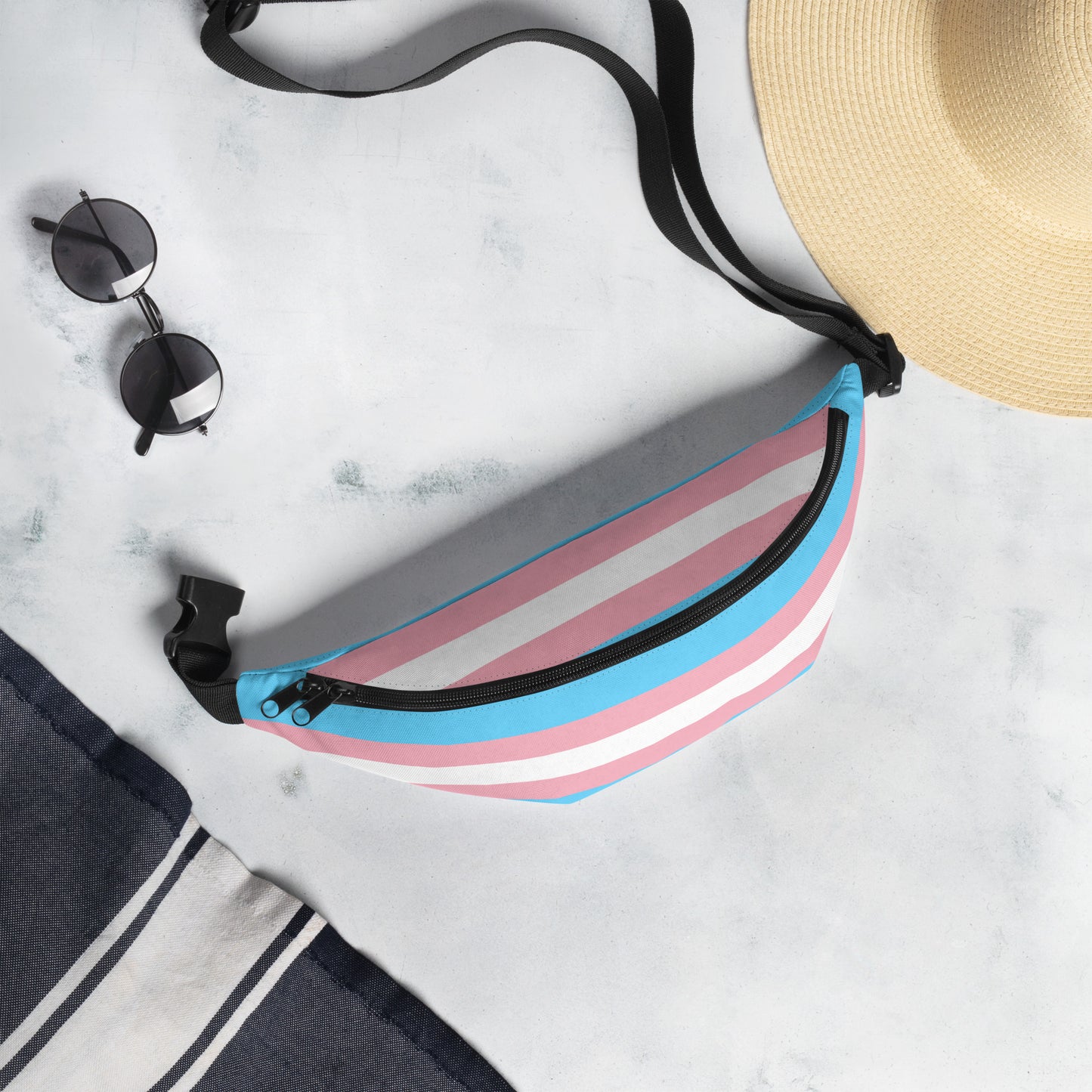 Trans Flag Print Fanny Pack