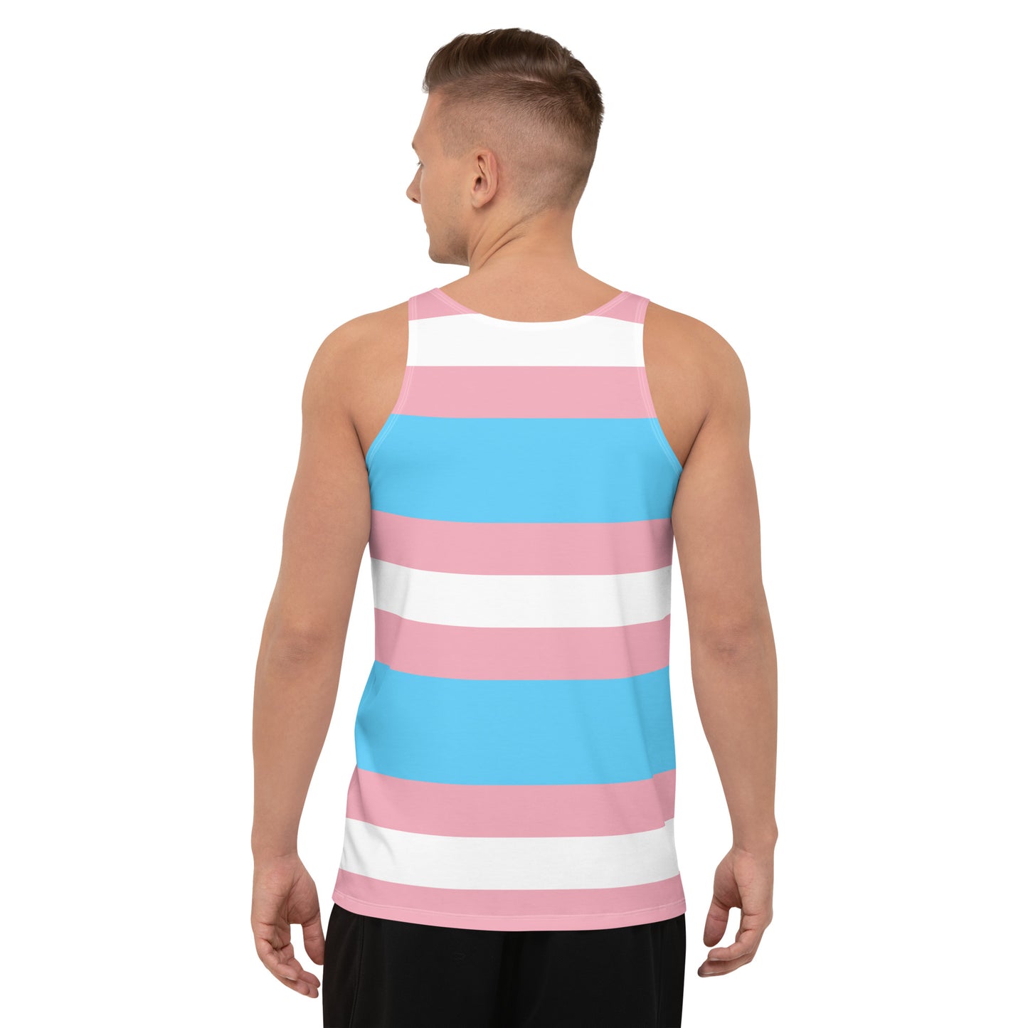 Unisex Trans Flag Print Tank Top