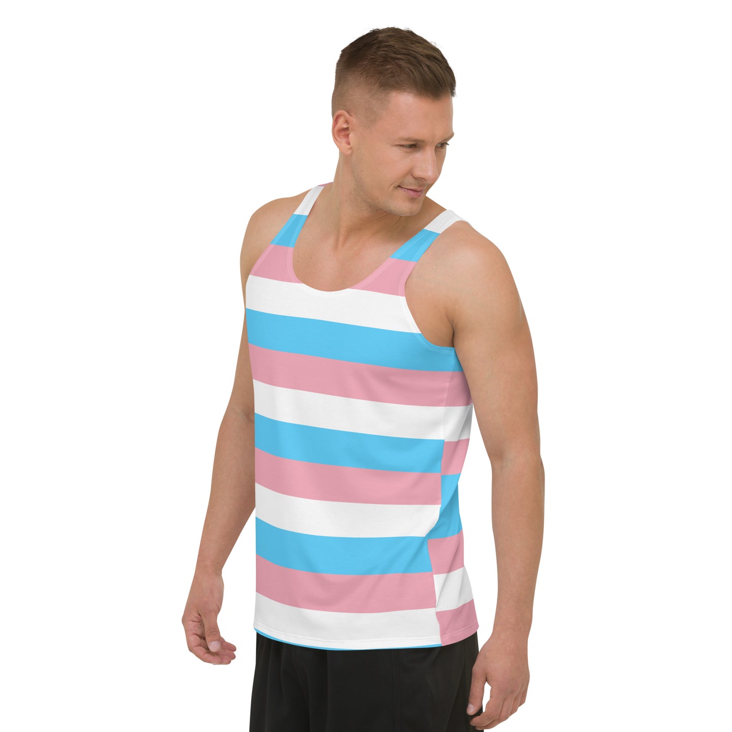 Unisex Trans Flag Print Tank Top