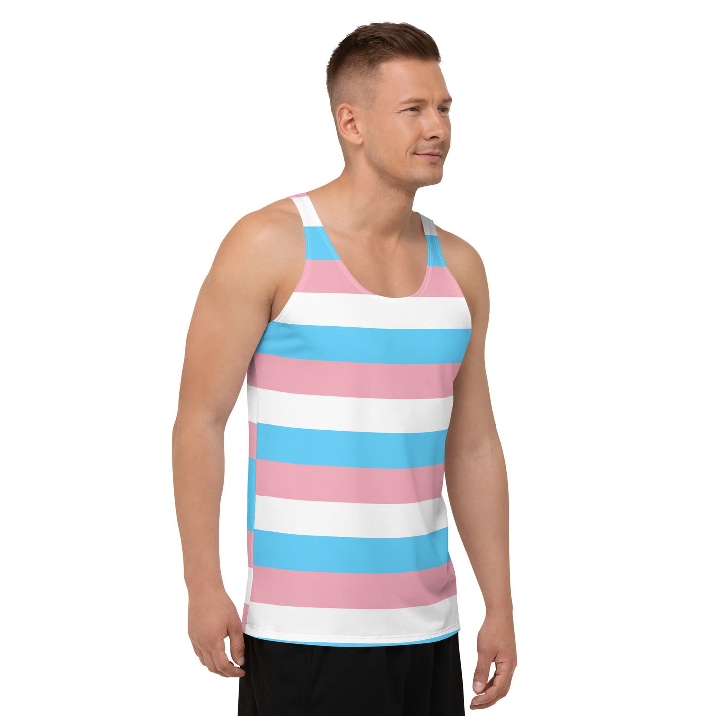 Unisex Trans Flag Print Tank Top