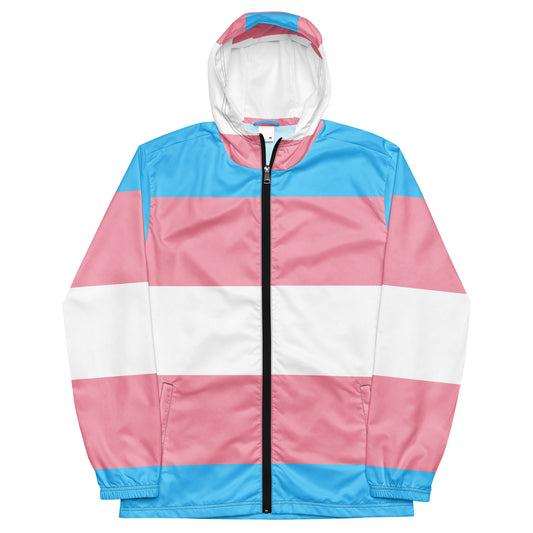 Trans Flag Menโs windbreaker