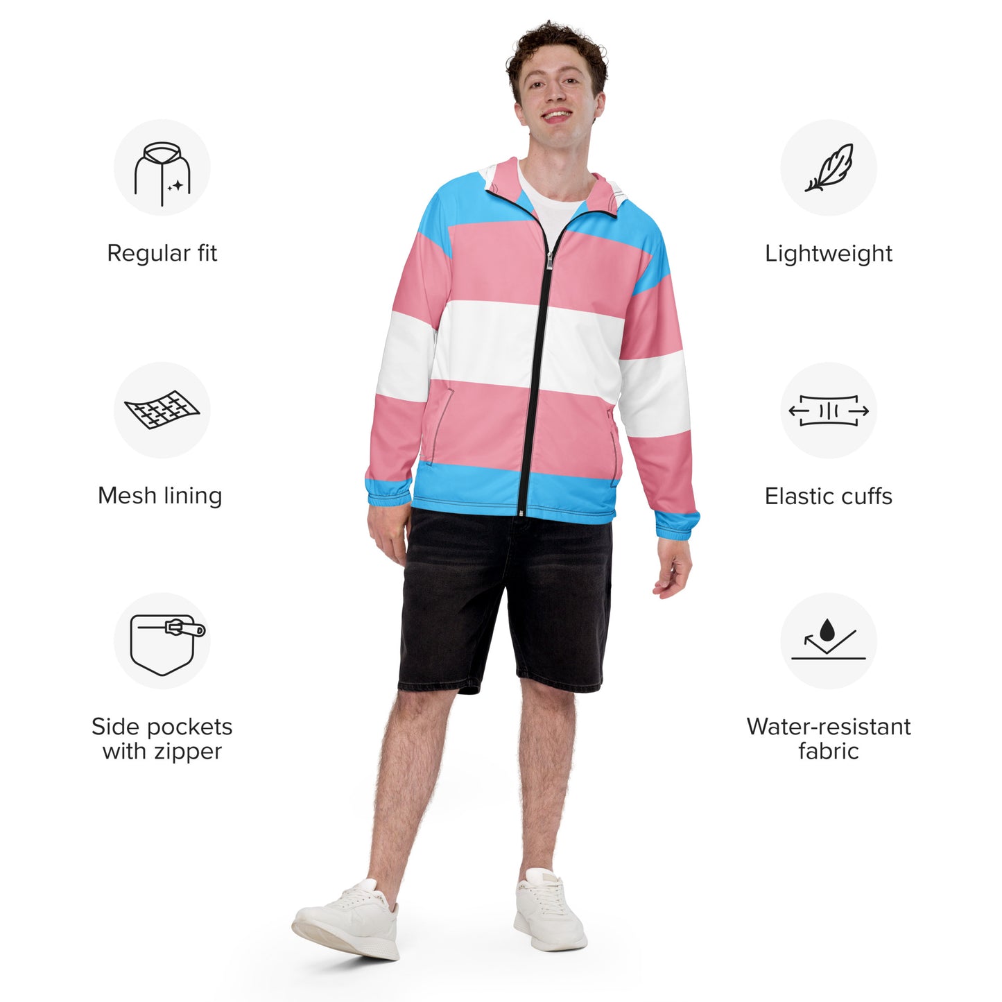 Trans Flag Men’s windbreaker