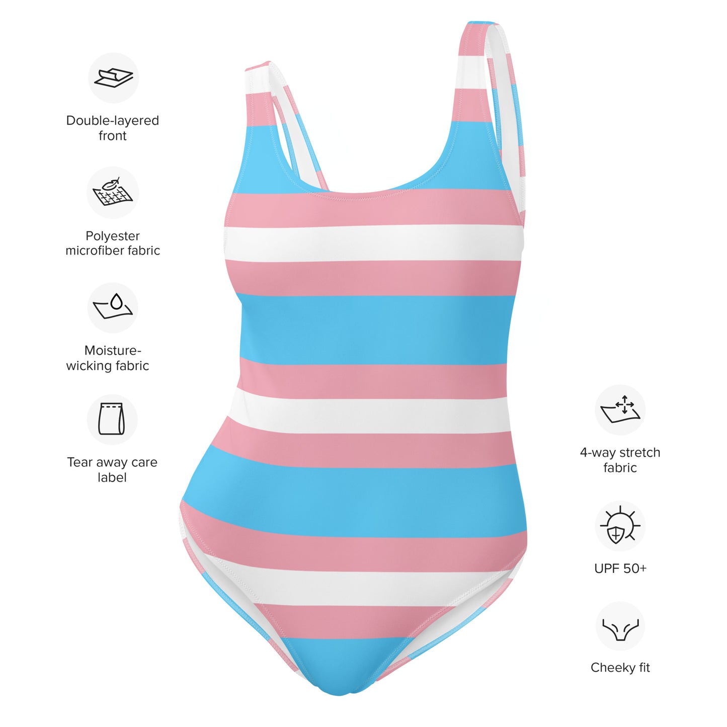 Trans Flag One-Piece Swimsuit