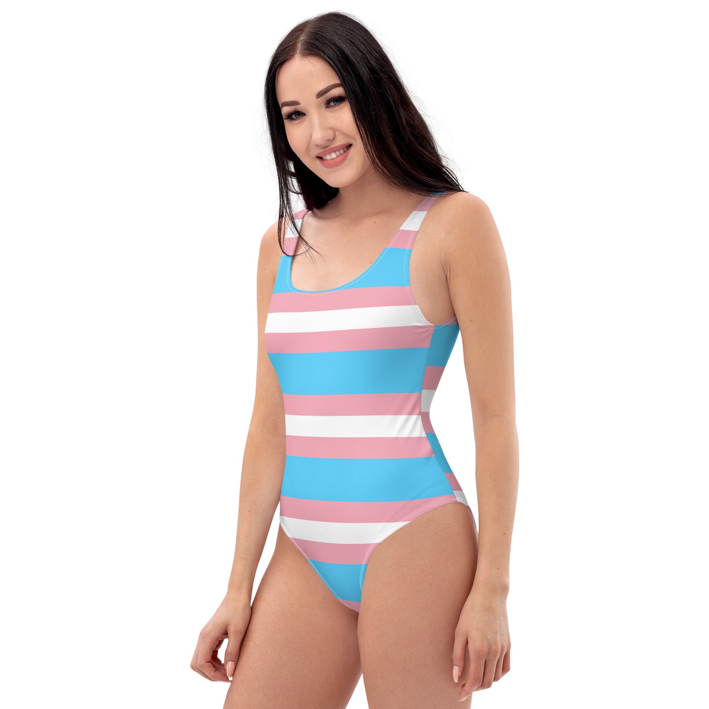 Trans Flag One-Piece Swimsuit