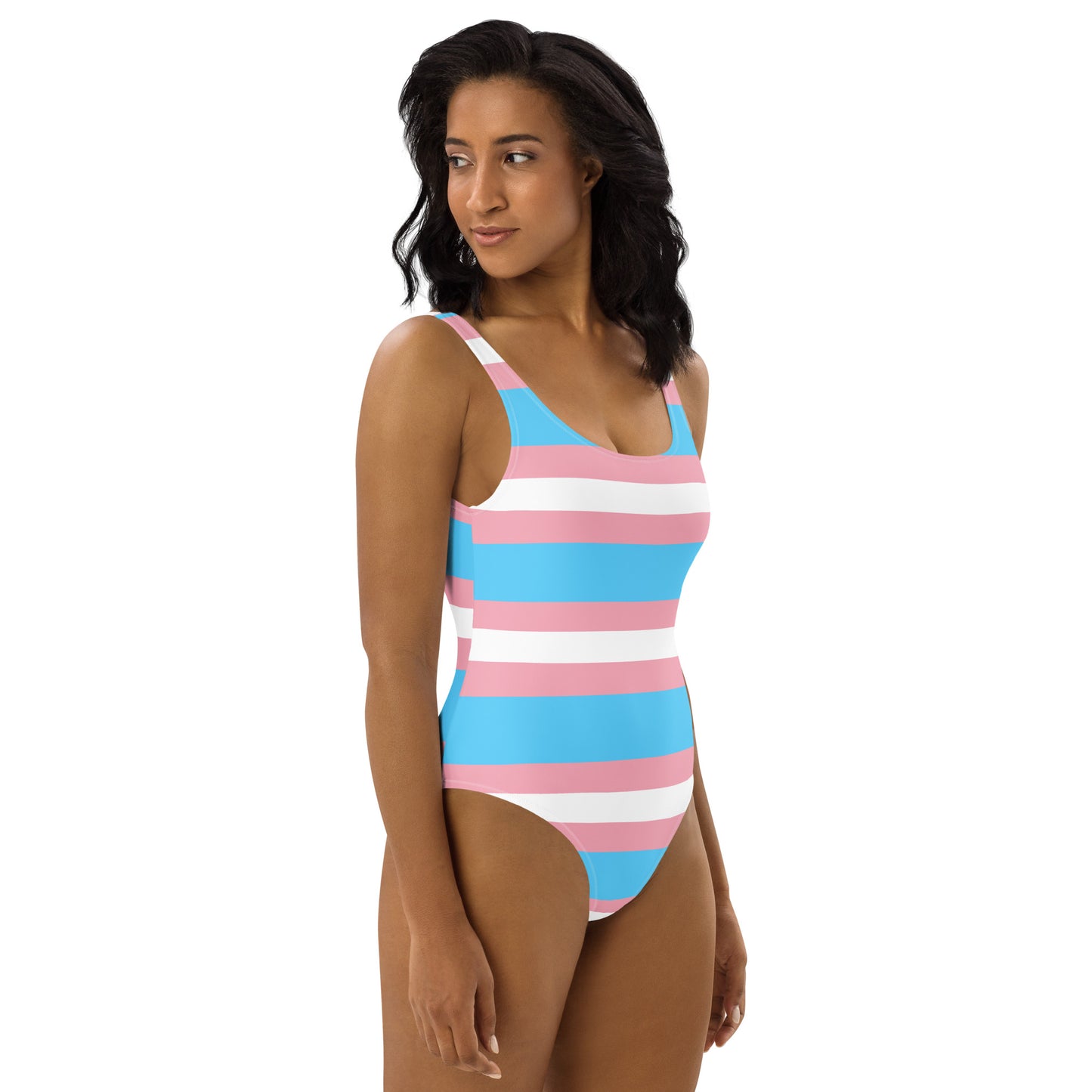 Trans Flag One-Piece Swimsuit