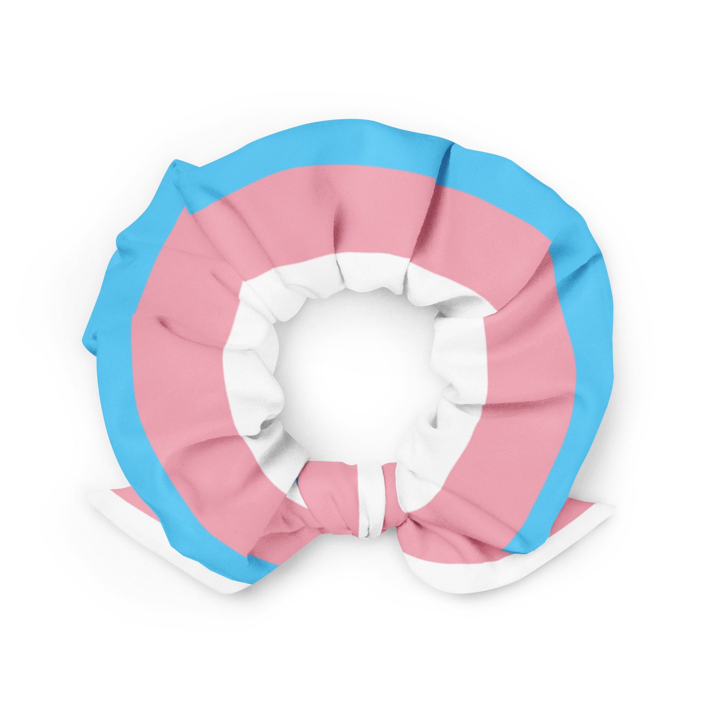 Trans Flag Print Scrunchie