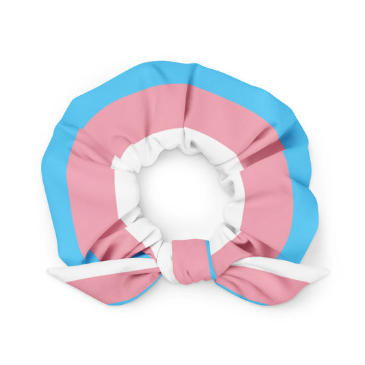 Trans Flag Print Scrunchie
