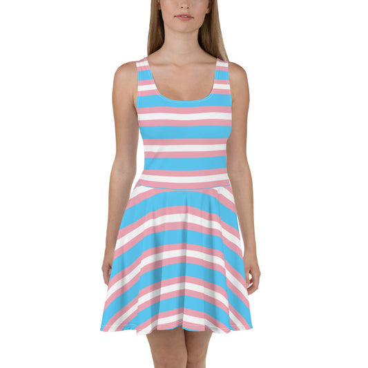 Trans Flag Skater Dress