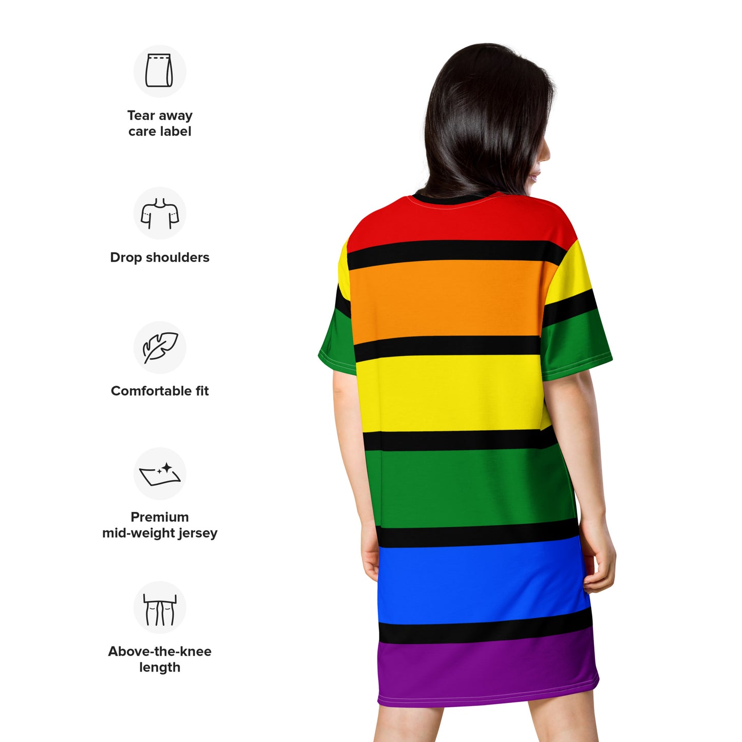Black Rainbow T-shirt dress