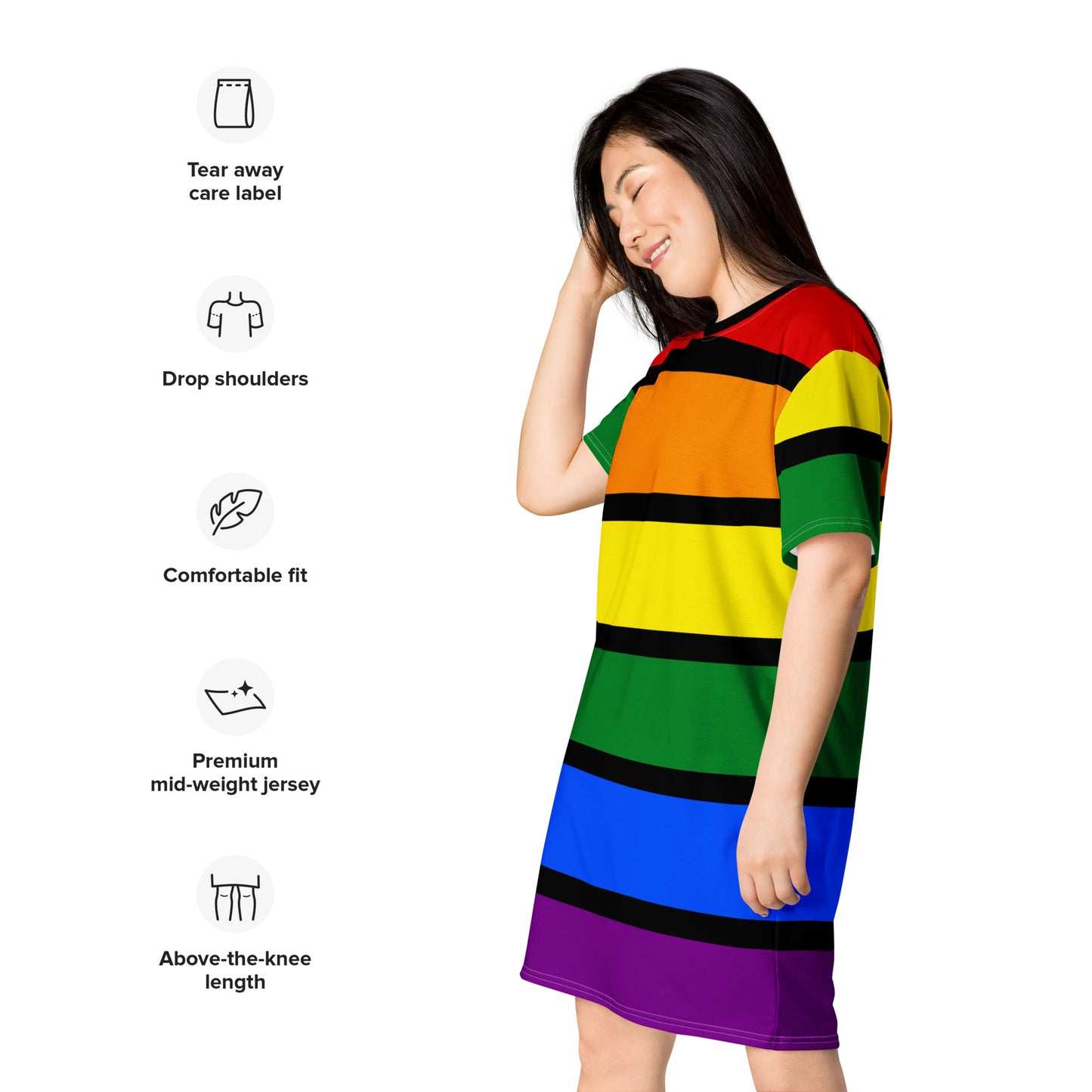 Black Rainbow T-shirt dress