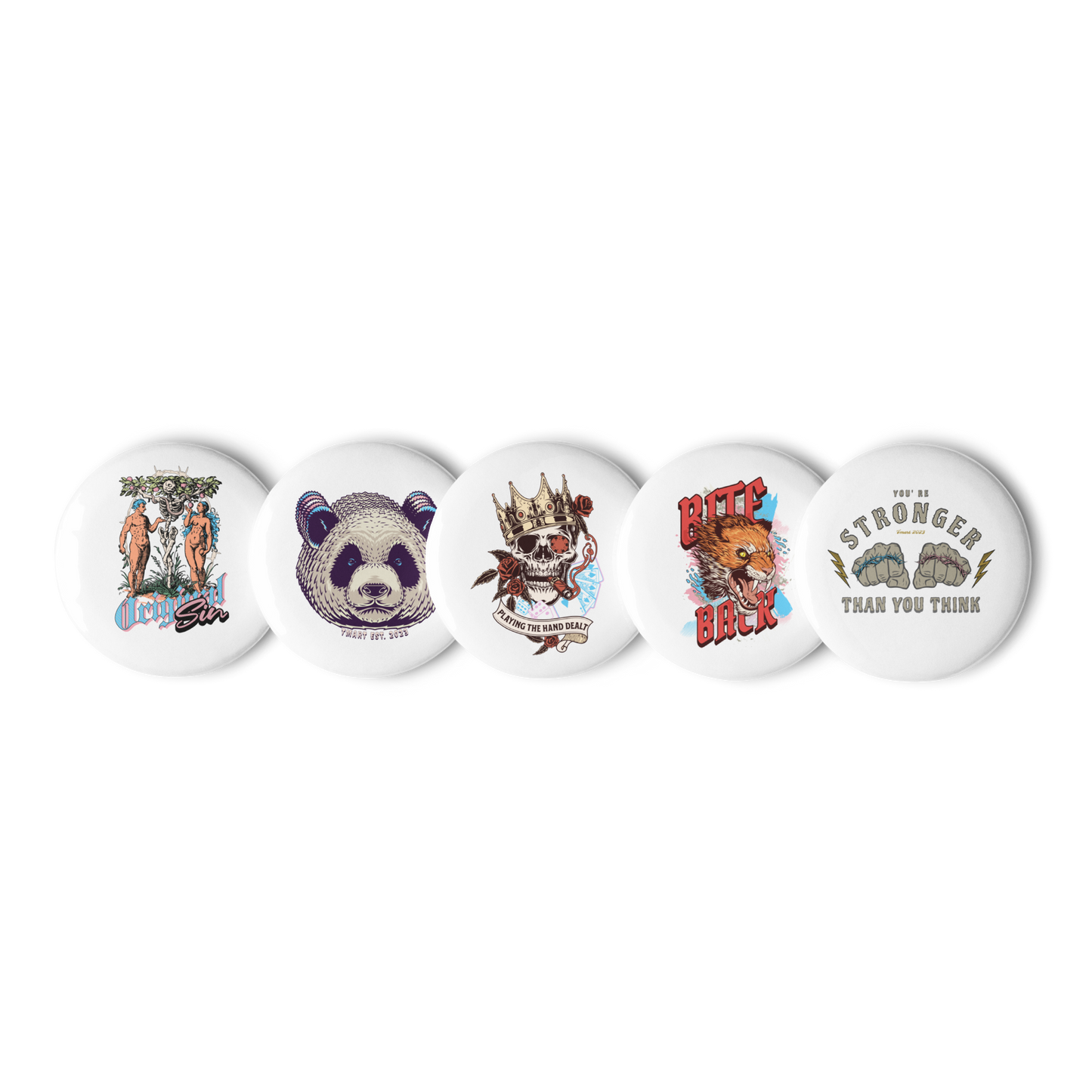Set of pin buttons