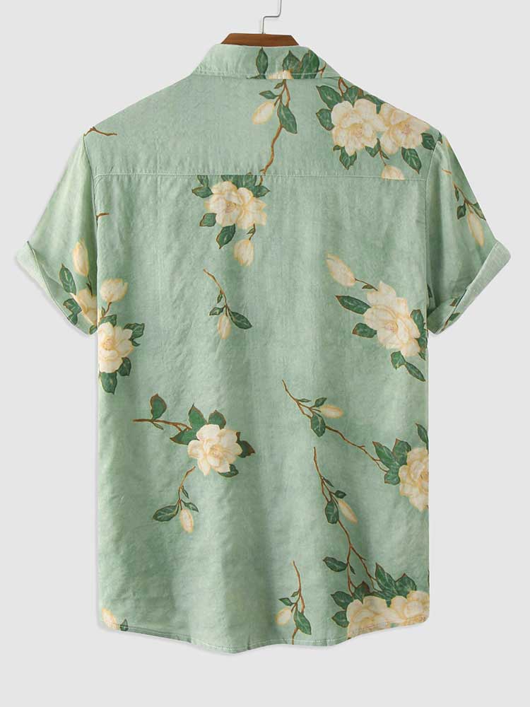 Flowers Pattern Short Sleeve Shirt