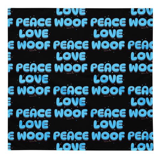 Peace Love Woof Bandana