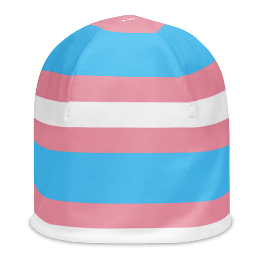 Trans Flag Print Beanie