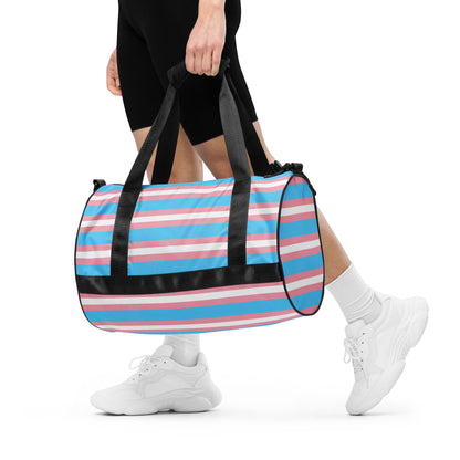 Trans Flag print gym bag