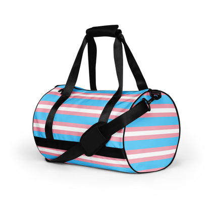 Trans Flag print gym bag