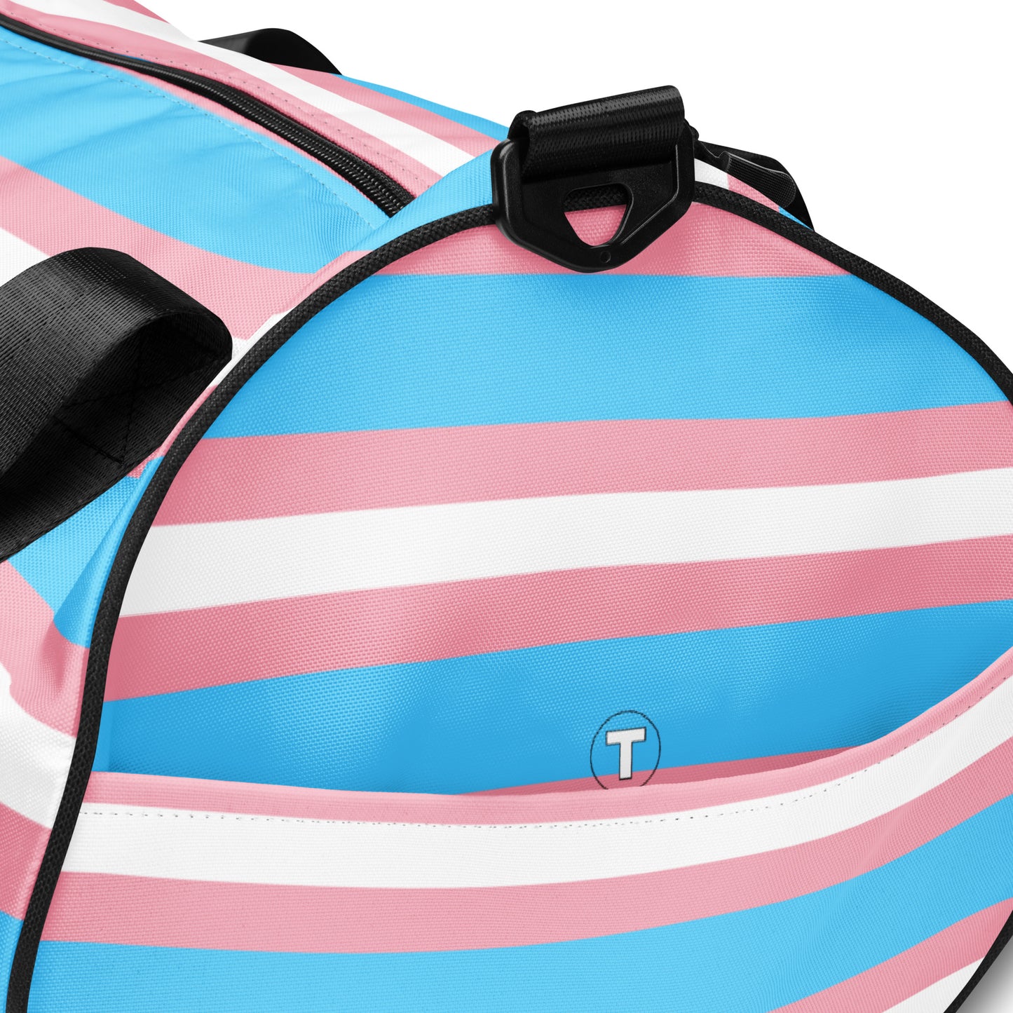 Trans Flag print gym bag