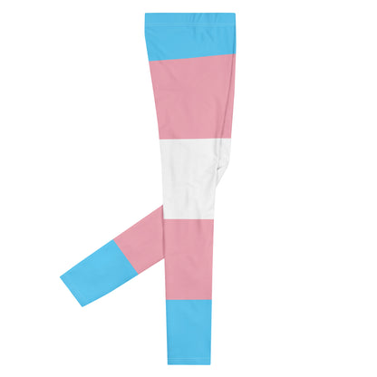 Trans Flag Print Men's Leggings