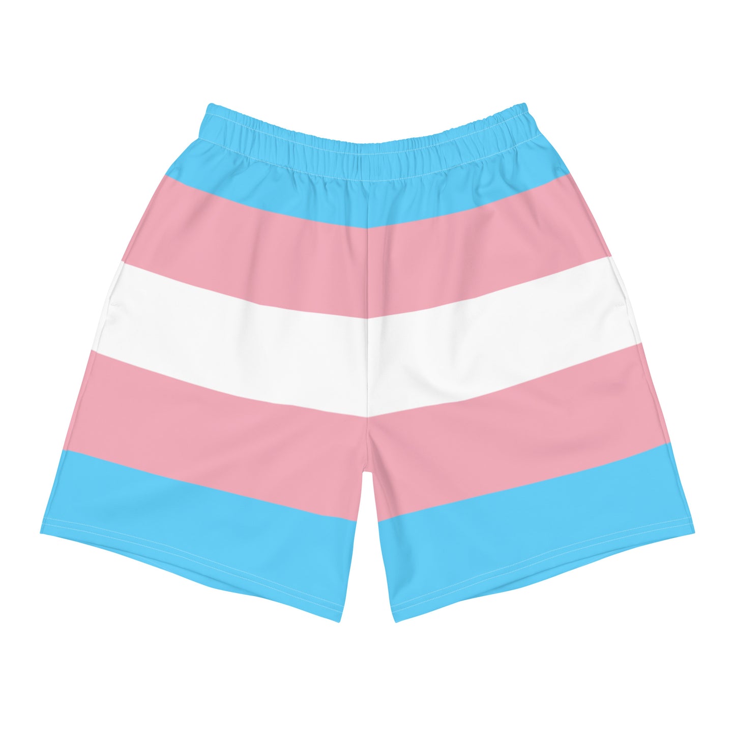 Trans Flag Print Athletic Shorts