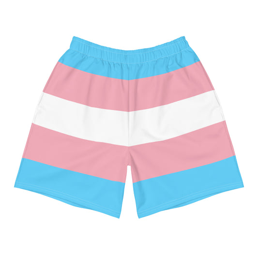 Trans Flag Print Athletic Shorts