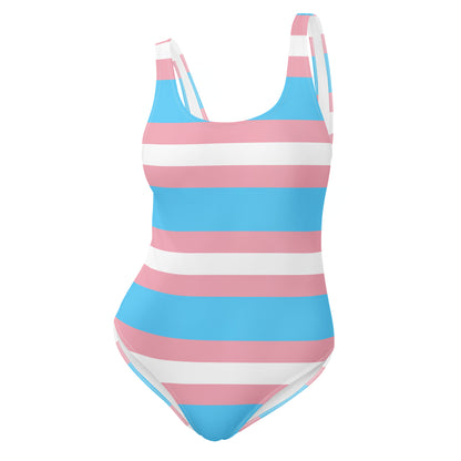 Trans Flag One-Piece Swimsuit