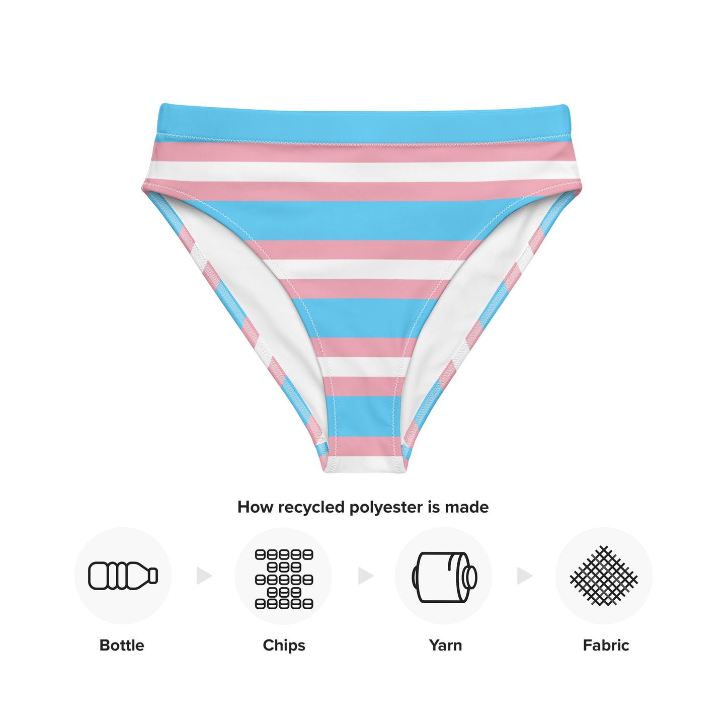 Trans Pride high-waisted bikini bottom