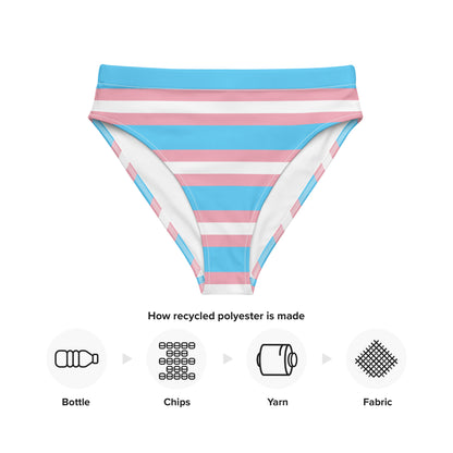 Trans Pride high-waisted bikini bottom