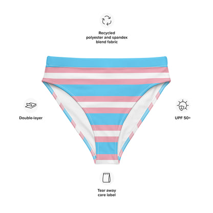 Trans Pride high-waisted bikini bottom