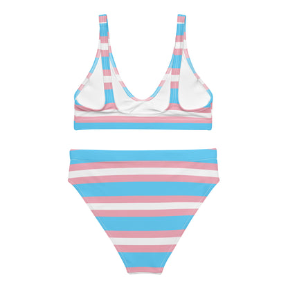 Trans Flag high-waisted bikini