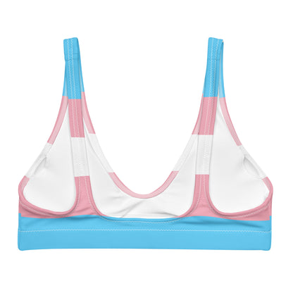 Trans Flag padded bikini top