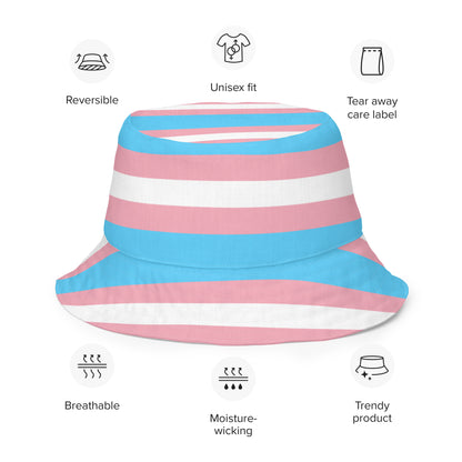 Reversible Trans Pride bucket hat