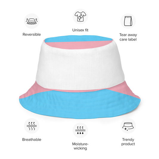 Reversible Trans Pride bucket hat