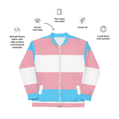 Trans Flag Unisex Bomber Jacket