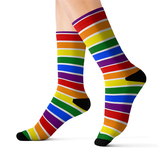 White All Over Rainbow Socks