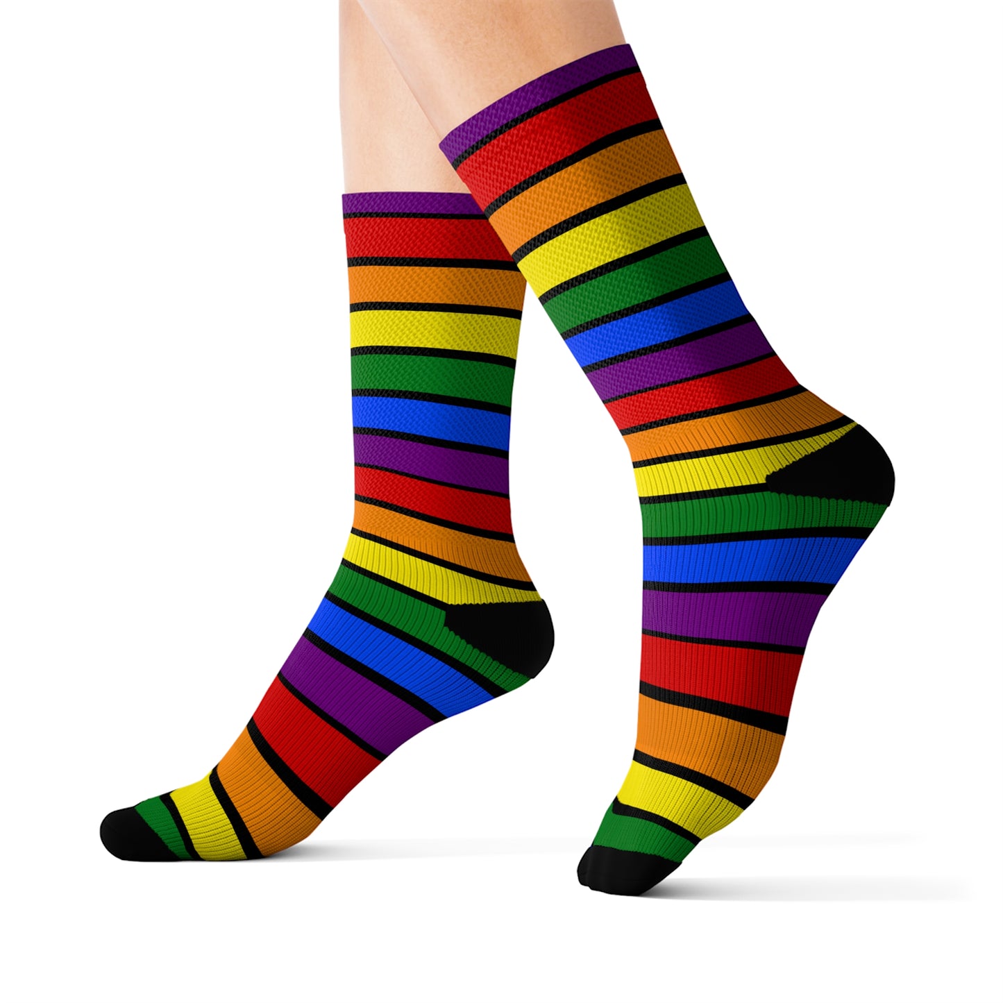 Black All Over Rainbow Socks