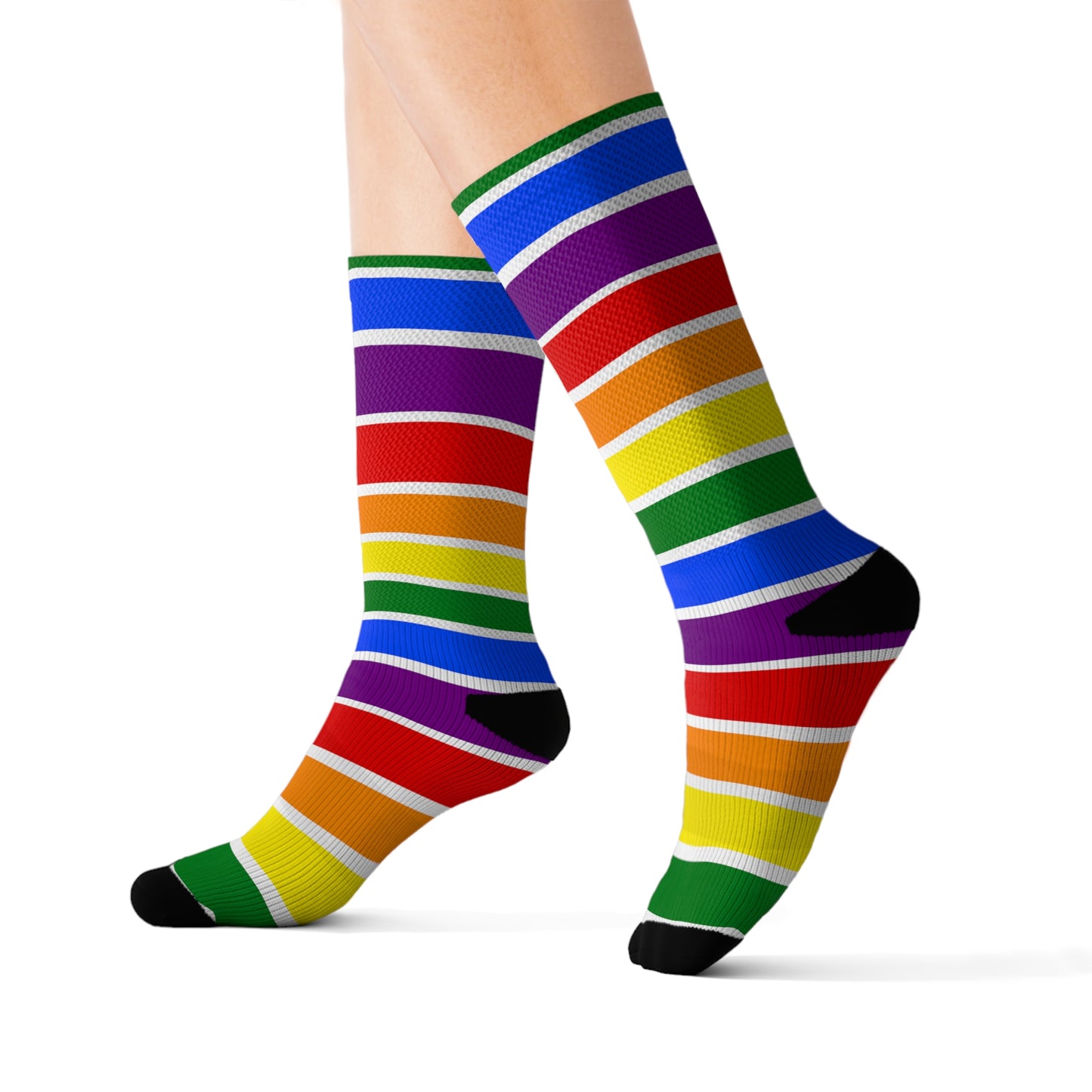 White All Over Rainbow Socks