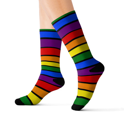 Black All Over Rainbow Socks