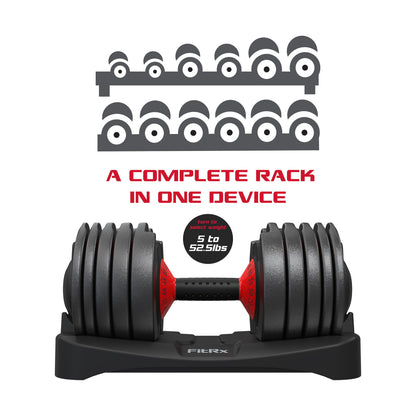 FitRx Adjustable Dumbbells, 5-52.5 lbs., Pair