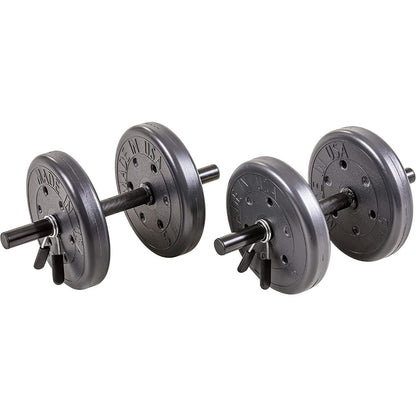 105 Lb Duracast Barbell Weight Set with Two Dumbbells and 6ft Bar
